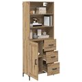 vidaXL Highboard Remeselný dub 69,5 x 34 x 180 cm Kompozitné drevo