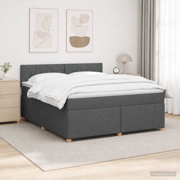 vidaXL Posteľ boxspring s matracom Tmavosivá 160 x 200 cm Látka