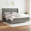 vidaXL Boxspring posteľ s matracom tmavosivá 160x200 cm látka