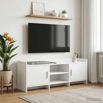 vidaXL TV skrinka 130 x 33 x 47 cm Biela Kompozitné drevo