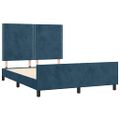 vidaXL Posteľ bez matraca tmavomodrý 140x200 cm zamat