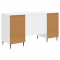vidaXL Stôl Biela s vysokým leskom 142,5 x 50 x 75 cm Kompozitné drevo