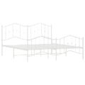 vidaXL Kovový rám postele s predným a zadným čelom biely 183x213 cm