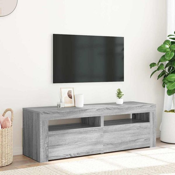 vidaXL TV skrinka s LED, sivý dub sonoma 120x35x40 cm