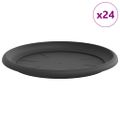 vidaXL Kruhový kvetinový podnos 24 ks Čierna Ø 27 x 2,5 cm Plast
