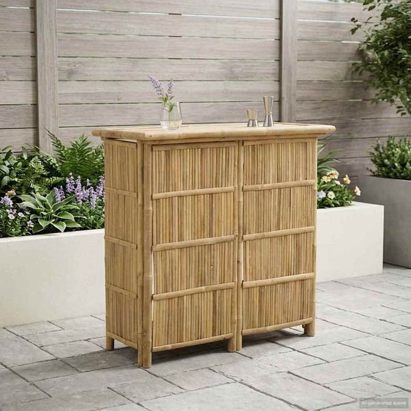 vidaXL Exteriérový barový stôl Prírodná 115 x 55 x 105 cm Bambus