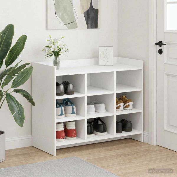 vidaXL Skriňa na topánky Biela 85 x 39,5 x 70 cm Kompozitné drevo