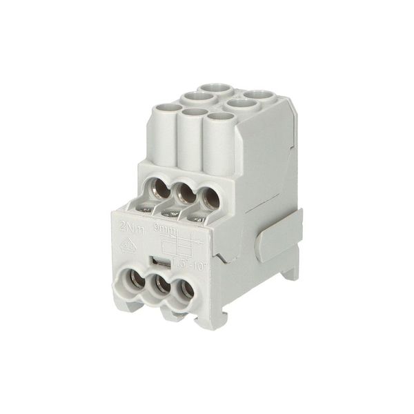 Blok na rozdelenie fází UVB 100 L G, 1pól., 101A, AL/CU, 1000V, šedý, na DIN