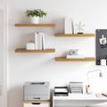vidaXL Stenná polica Nástenná montáž 4 ks Béžová 60 x 23,5 x 3,8 cm