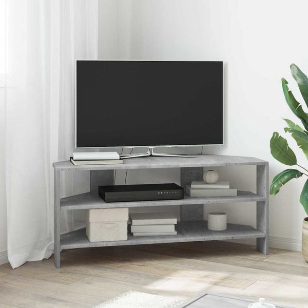 vidaXL RohováTVskriňa Betónová šedá 102x40,5x45cm Kompozitné drevo