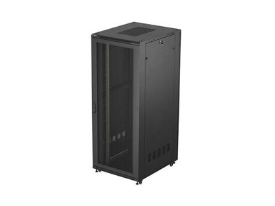 19'' Voľne stojúca racková skriňa 42u/800x1000 (flat pack) so sieťovými dverami čierna lanberg