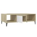 vidaXL Konferenčný stolík, biela+sonoma 103,5x60x35cm kompozitné drevo