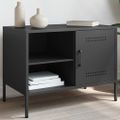 vidaXL TV skrinka čierna 100,5x39x50,5 cm oceľ valcovaná za studena
