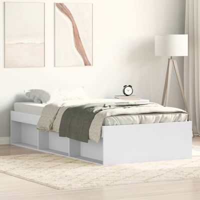 vidaXL Posteľný rám biely 75x190 cm malé jednolôžko