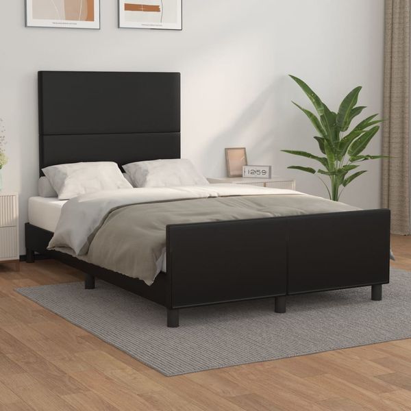 vidaXL Posteľ bez matraca čierna 120x190 cm umelá koža