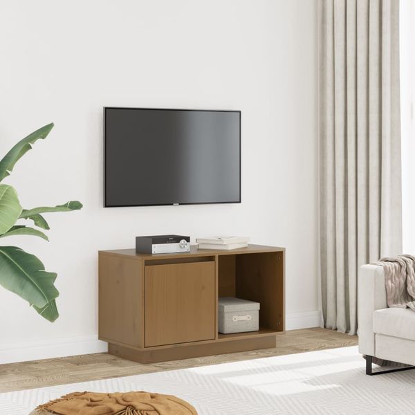 vidaXL TV skrinka medovo-hnedá 74x35x44 cm masívna borovica