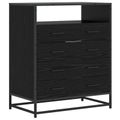 vidaXL Zásuvkový kabinet 4-Šuplík Čierny dub 70 x 41 x 83,5 cm
