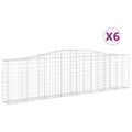 vidaXL Oblúkové gabiónové koše 6ks 400x30x100/120cm pozinkované železo