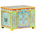 vidaXL Ručne maľovaný úložný box 50x40x40 cm masívne mangovníkové drevo