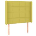 vidaXL Čelo postele s LED zelené 83x16x118/128 cm látka
