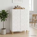 vidaXL Servírovacia skriňa Biela s vysokým leskom 66 x 34,5 x 90 cm