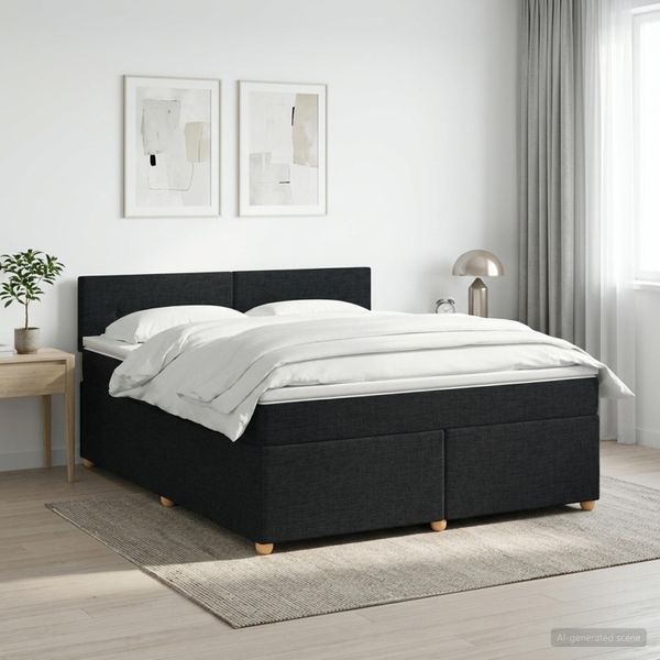vidaXL Posteľ boxspring s matracom Čierna 160 x 200 cm Látka