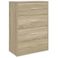 vidaXL Komody 2 ks dub sonoma 60x31x84 cm kompozitné drevo