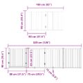 vidaXL Brána pre psa s dvere sklad. 10pan. biela 800cm topoľové drevo