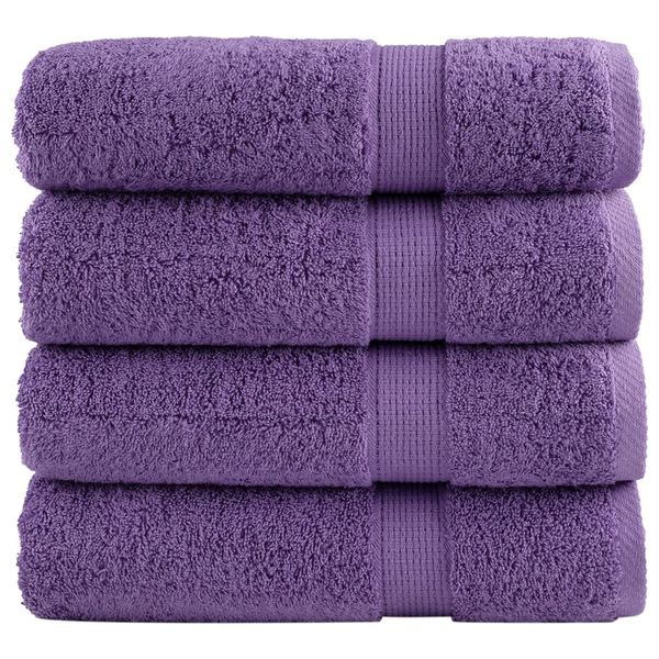 vidaXL Prémiové osušky SOLUND 4 ks fialové 70x140 cm 600 g/m2