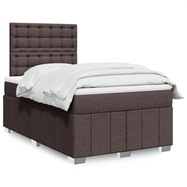 vidaXL Boxspring posteľ s matracom tmavohnedá 120x200 cm látka