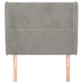 vidaXL Čelo postele so záhybmi bledosivé 83x23x118/128 cm zamat
