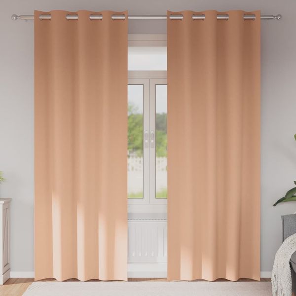 vidaXL Záclony na zatemnenie s krúžkami 2 pcs Svetlohnedá 245 x 140 cm