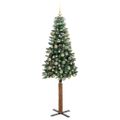 vidaXL Úzky vianočný stromček s 300 LED-i so stojanom Zelená 210 cm