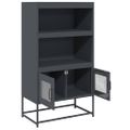 vidaXL Highboard Antracit 68x39x123 cm Oceľ