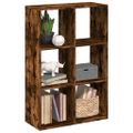 vidaXL Rozdeľovacia knižnica dymový dub 69,5x29x103,5 cm kompoz. drevo