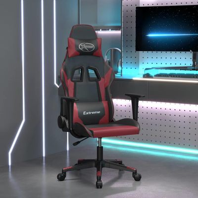 vidaXL Herná stolička čierna a vínová umelá koža