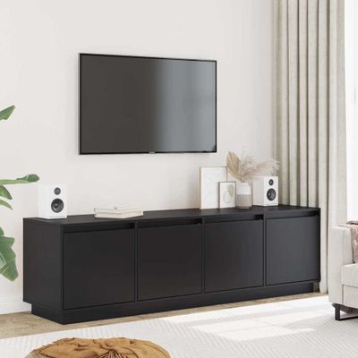 vidaXL TV skrinka čierna 156x37x45 cm masívna borovica