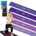 Latexová sada cvičebných pásov - Mini Band L, 2,3-18,2 kg, 5 pásov, fialová, REBEL ACTIVE