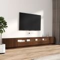 vidaXL 3-dielna súprava TV skriniek s LED hnedý dub spracované drevo