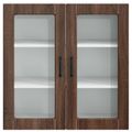 vidaXL Nástenný sklenený kabinet PORTO Hnedý dub 80 x 31 x 80 cm