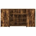 vidaXL Recepčný stôl dymový dub 200x50x103,5 cm kompozitné drevo