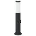 vidaXL Stĺpikové svetlá so zásuvkou 3 ks 50 cm nehrdzavejúca oceľ IP44