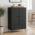 vidaXL Servírovacia skriňa Čierna 66 x 34,5 x 95 cm Kompozitné drevo