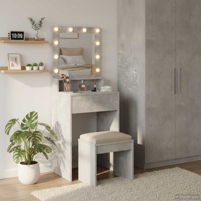 vidaXL Toaletný stolík Betónová šedá 50 x 41 x 135 cm Kompozitné drevo