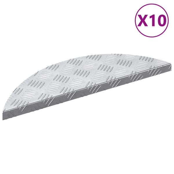 vidaXL Schodový rošt 10 pcs Strieborná 60 x 18 x 2,5 cm Hliník