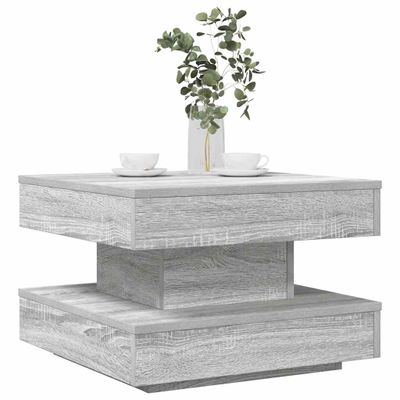 VidaXL Konferenčný stolík otočný o 360stupňov sivý sonoma 50x50x34,5cm