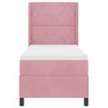 vidaXL Posteľ s pružinovým rámom s matracmi Ružová 80 x 200 cm Zamat