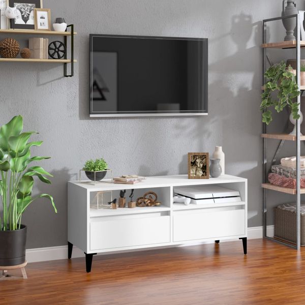 vidaXL TV skrinka biela 100x34,5x44,5 cm kompozitné drevo