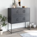 vidaXL Komoda antracitová 100,5x39x107 cm oceľ