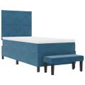 vidaXL Posteľ s pružinovým rámom Tmavo modrá 200 x 90 cm Zamat